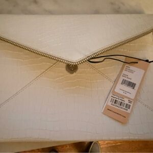 Rebecca Minkoff Chic White Croc-Embossed Clutch